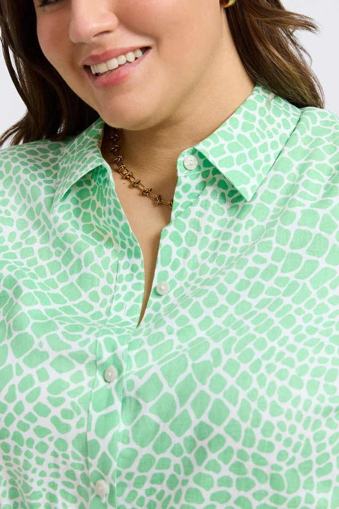 Abby Plus Linen Giraffe 3/4 Sleeve Dress - Image 10