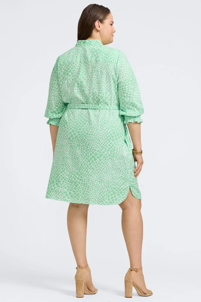 Abby Plus Linen Giraffe 3/4 Sleeve Dress - Image 12