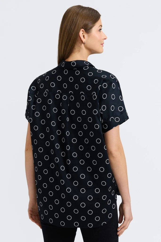 Abigail Circle Dot Short Sleeve Shirt - Image 3