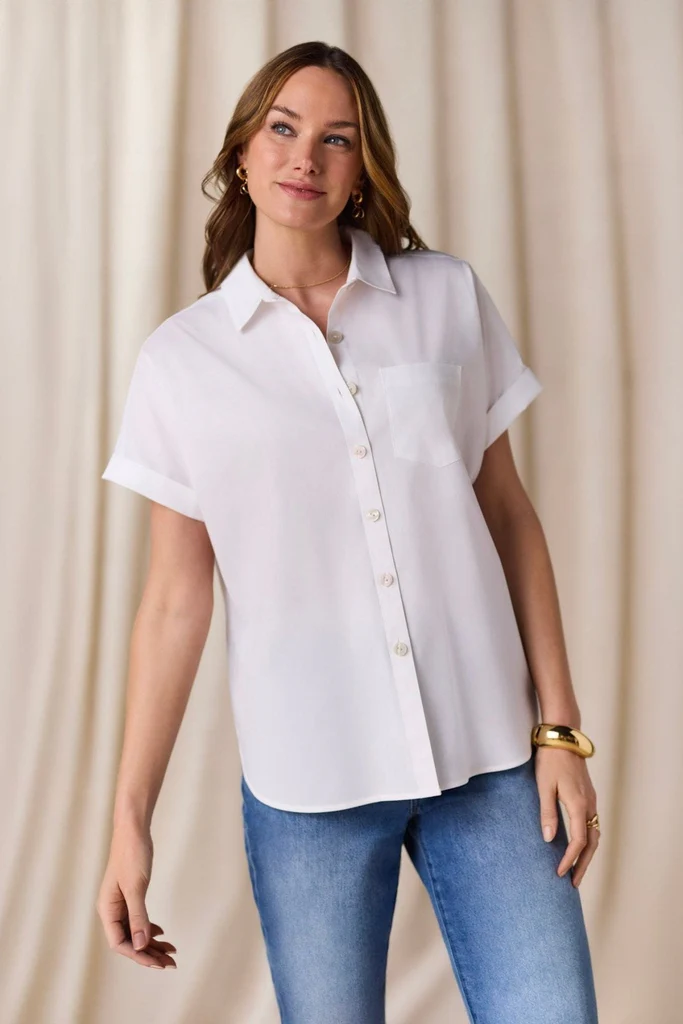 Abigail No Iron Stretch Short Sleeve Shirt - Image 9