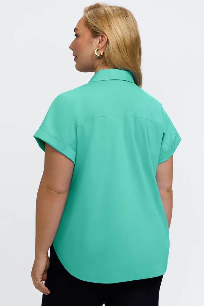 Abigail Plus No Iron Stretch Short Sleeve Shirt - Image 11