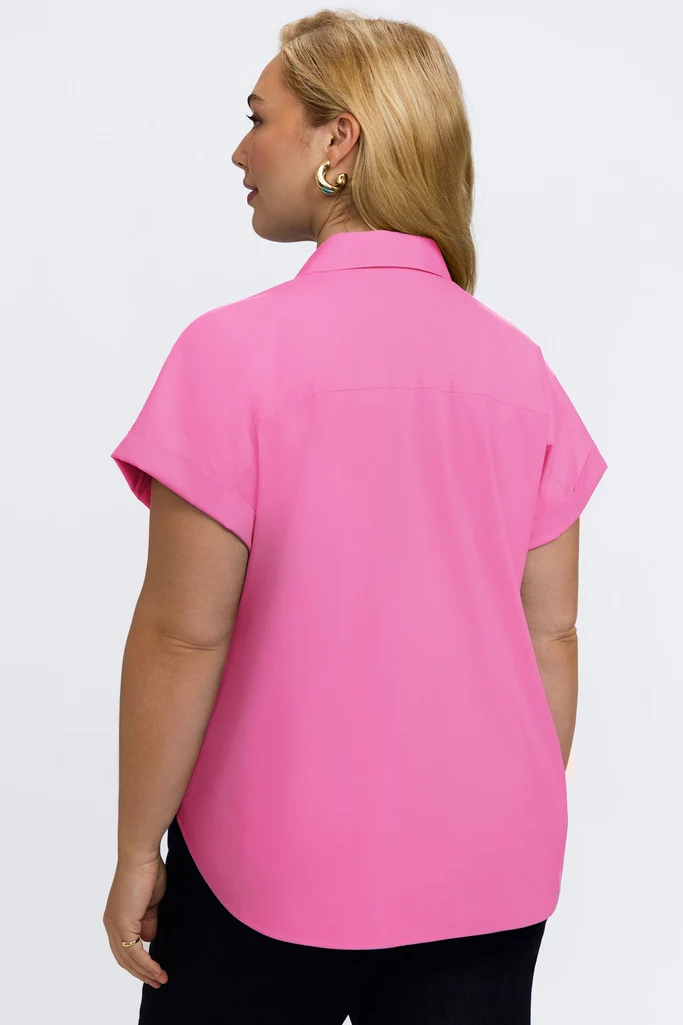 Abigail Plus No Iron Stretch Short Sleeve Shirt - Image 14