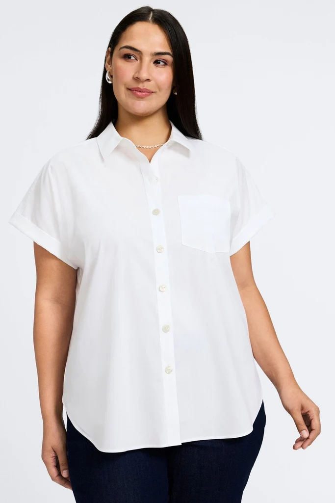 Abigail Plus No Iron Stretch Short Sleeve Shirt - Image 15