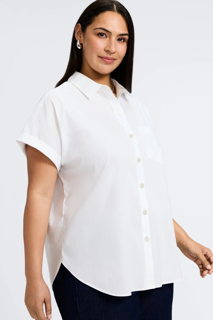 Abigail Plus No Iron Stretch Short Sleeve Shirt - Image 16