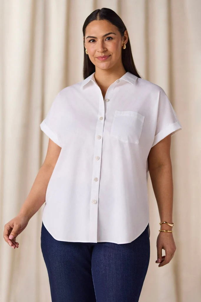 Abigail Plus No Iron Stretch Short Sleeve Shirt - Image 18