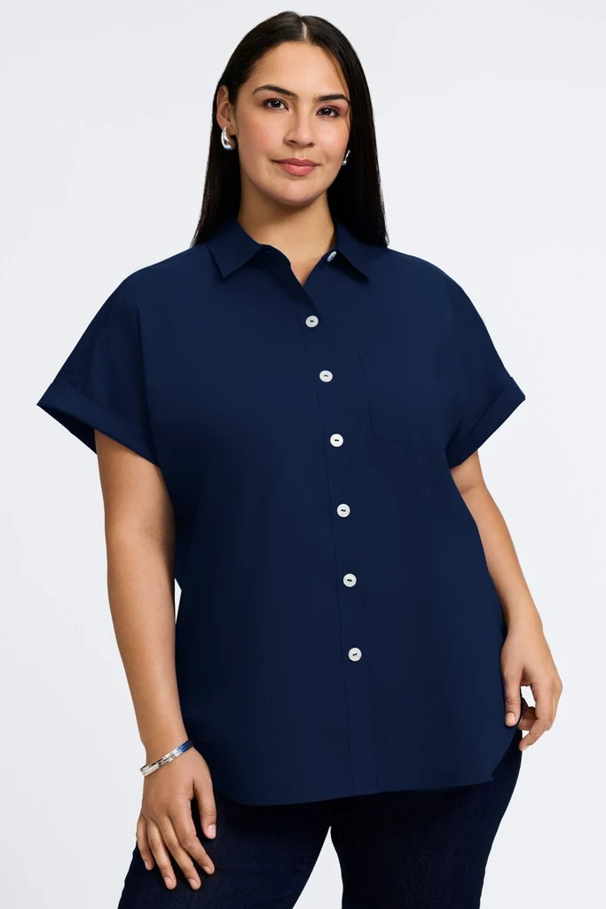 Abigail Plus No Iron Stretch Short Sleeve Shirt - Image 23