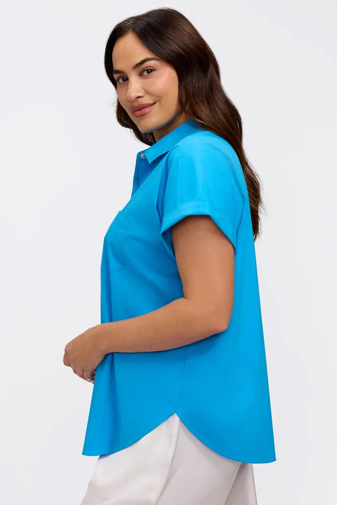 Abigail Plus No Iron Stretch Short Sleeve Shirt - Image 3