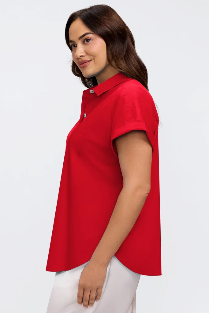 Abigail Plus No Iron Stretch Short Sleeve Shirt - Image 7
