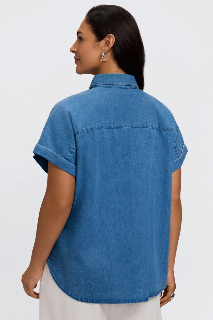 Abigail Plus Tencel® Denim Short Sleeve Shirt - Image 6