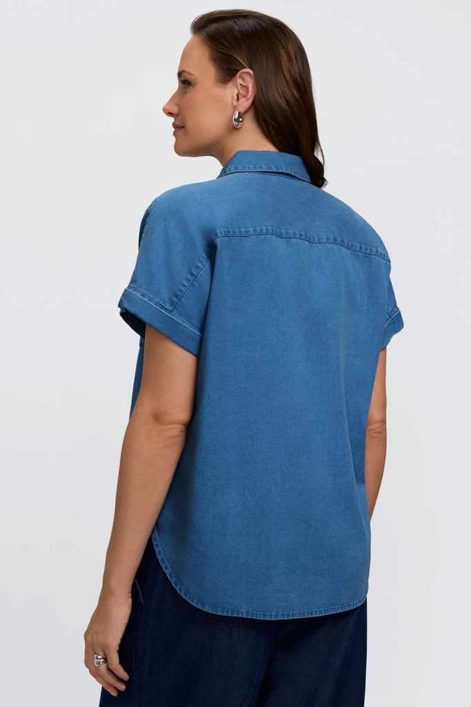 Abigail Tencel® Denim Short Sleeve Shirt - Image 3