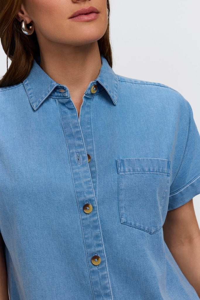 Abigail Tencel® Denim Short Sleeve Shirt - Image 5