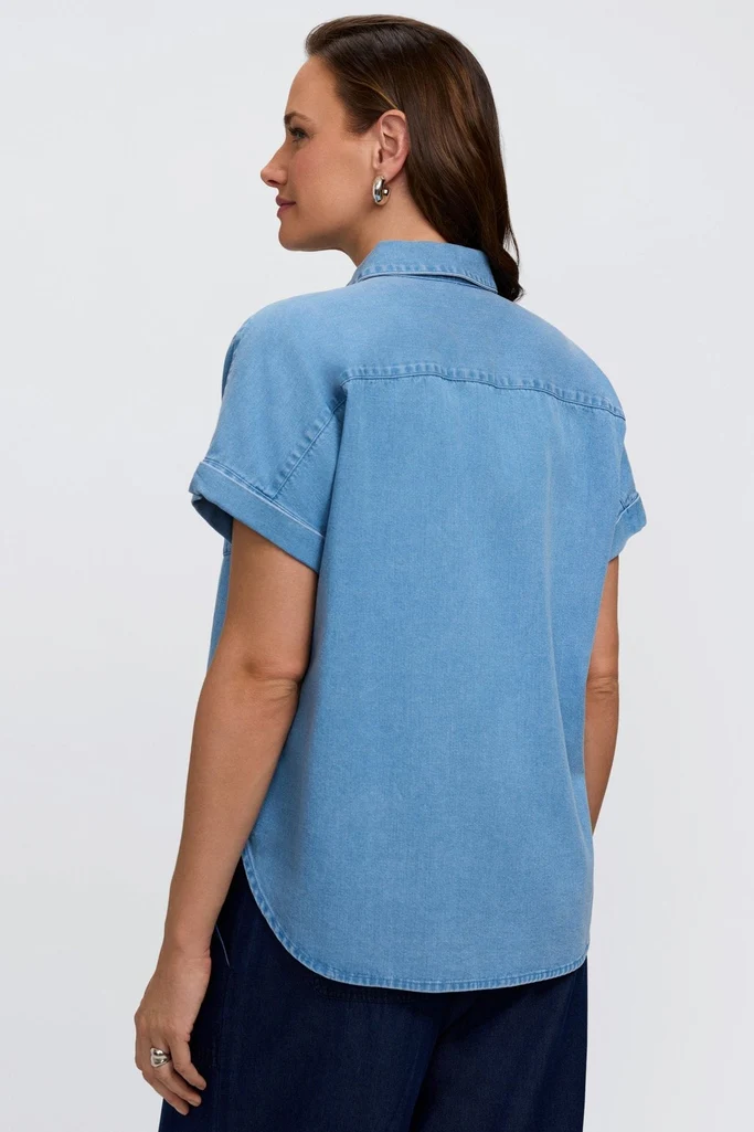 Abigail Tencel® Denim Short Sleeve Shirt - Image 6
