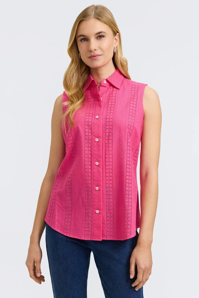 Ada Cotton Eyelet Sleeveless Shirt - Image 7