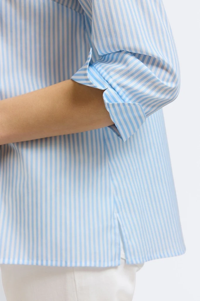 Agnes Striped Floral 3/4 Sleeve Popover Shirt - Image 3