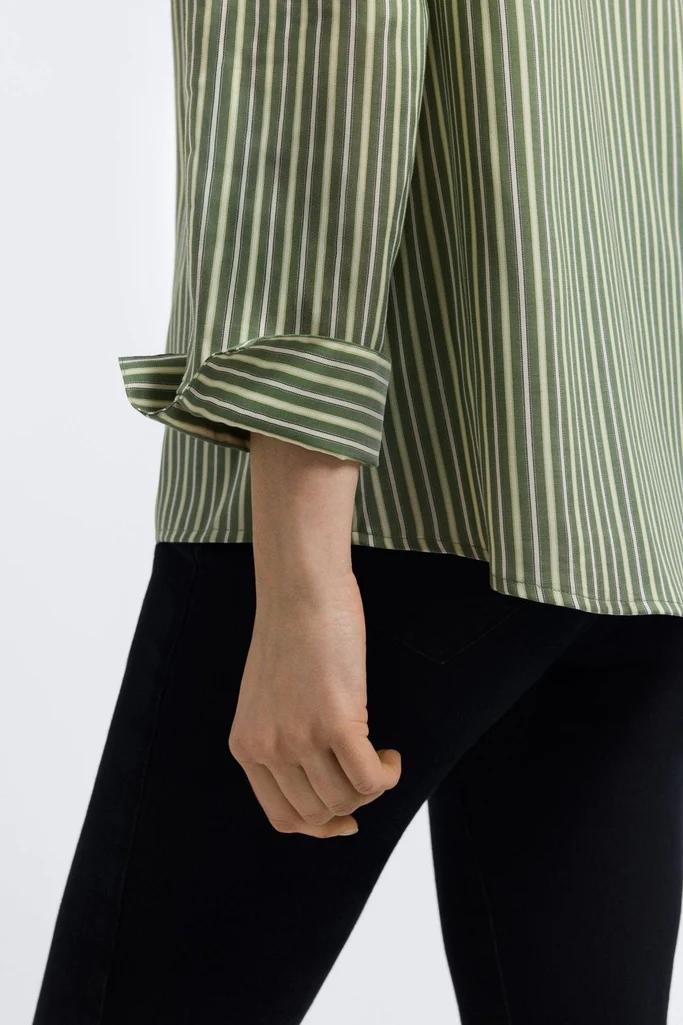 Agnes Mini Stripe Long Sleeve Popover Shirt - Image 3