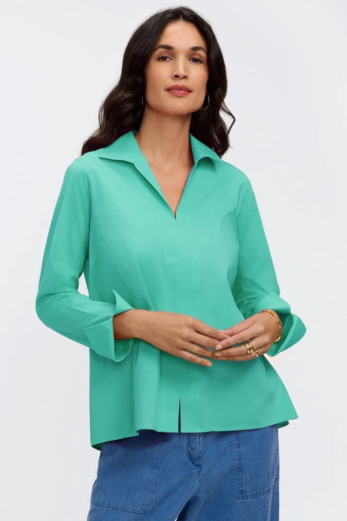 Agnes No Iron Stretch Long Sleeve Popover Shirt - Image 12