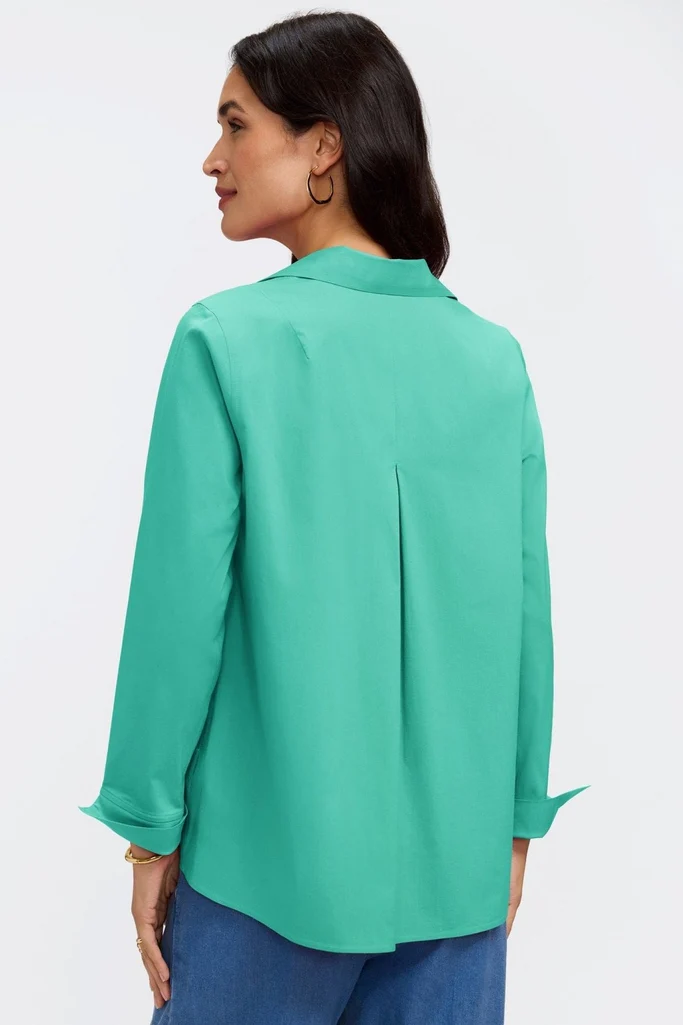 Agnes No Iron Stretch Long Sleeve Popover Shirt - Image 13