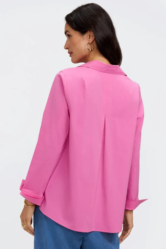 Agnes No Iron Stretch Long Sleeve Popover Shirt - Image 21