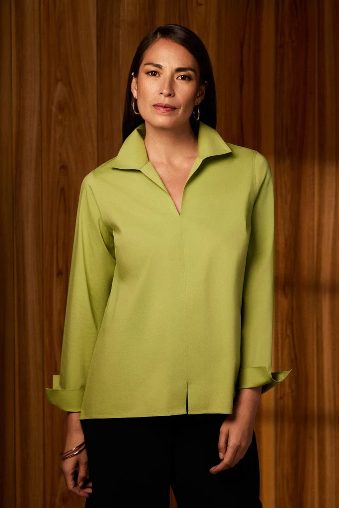 Agnes No Iron Stretch Long Sleeve Popover Shirt - Image 23