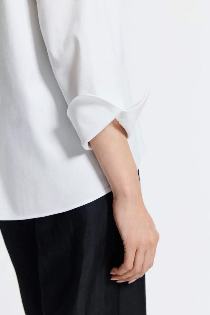 Agnes Petite No Iron Stretch Long Sleeve Popover Shirt - Image 22