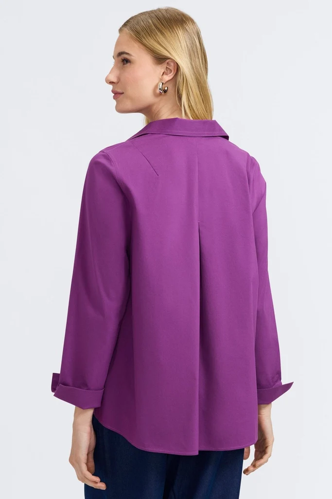 Agnes No Iron Stretch Long Sleeve Popover Shirt - Image 36
