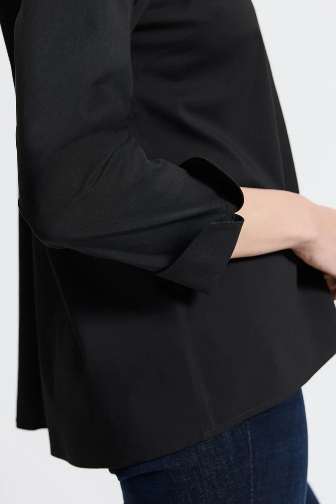 Agnes Petite No Iron Stretch Long Sleeve Popover Shirt - Image 18