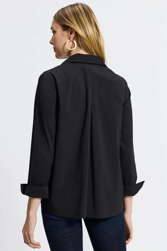 Agnes Petite No Iron Stretch Long Sleeve Popover Shirt - Image 16