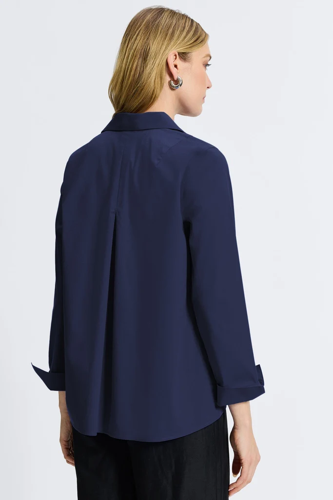 Agnes No Iron Stretch Long Sleeve Popover Shirt - Image 7