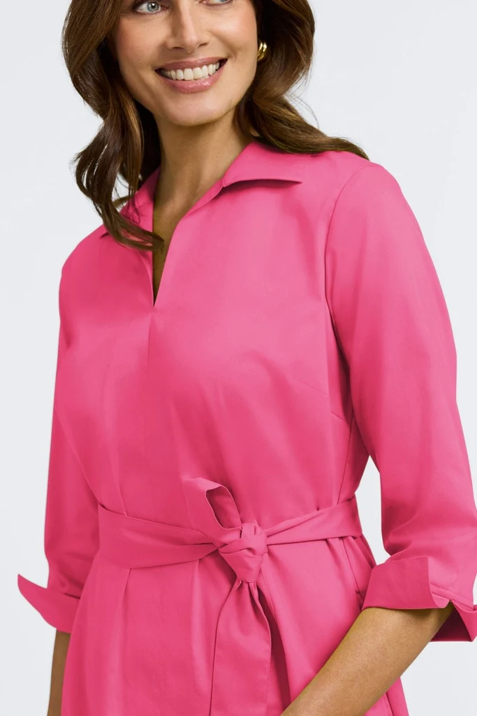 Agnes Stretch Matte Sateen 3/4 Sleeve Dress - Image 10