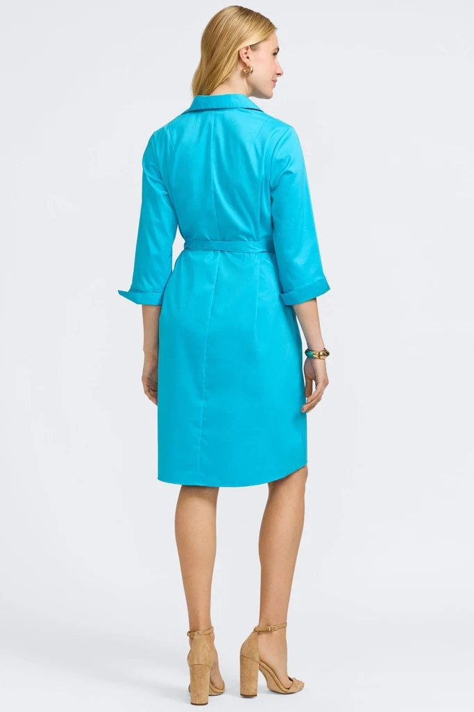 Agnes Stretch Matte Sateen 3/4 Sleeve Dress - Image 20