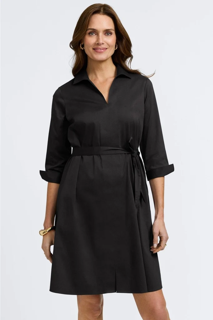 Agnes Stretch Matte Sateen 3/4 Sleeve Dress - Image 5