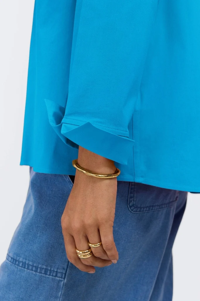 Agnes Petite No Iron Stretch Long Sleeve Popover Shirt - Image 13