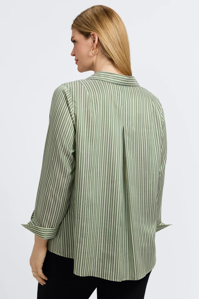 Agnes Plus Mini Stripe Long Sleeve Popover Shirt - Image 4