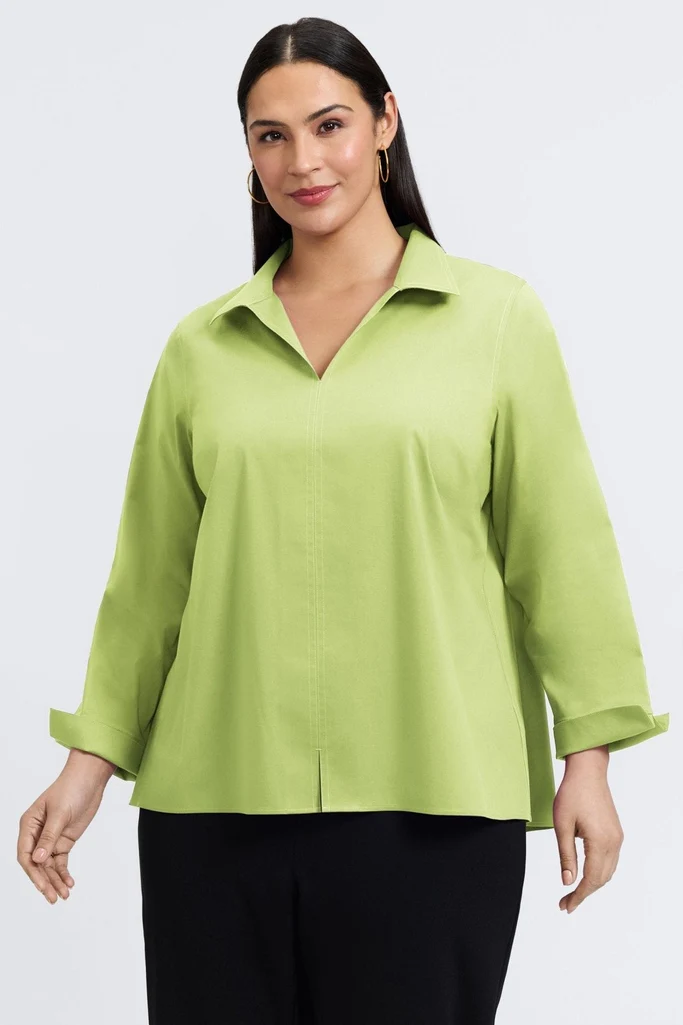 Agnes Plus No Iron Stretch Long Sleeve Popover Shirt - Image 13