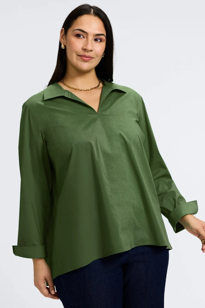 Agnes Plus No Iron Stretch Long Sleeve Popover Shirt - Image 17