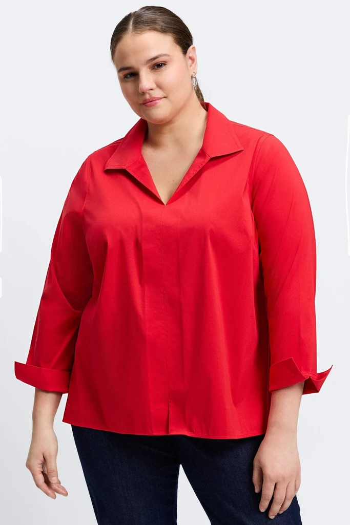 Agnes Plus No Iron Stretch Long Sleeve Popover Shirt - Image 29