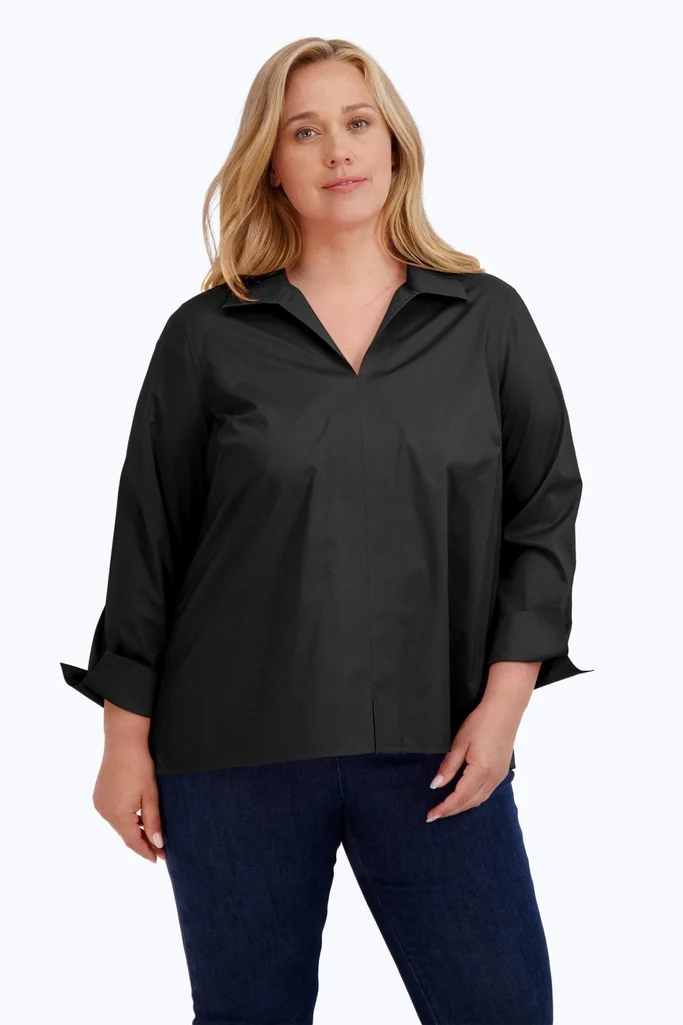 Agnes Plus No Iron Stretch Long Sleeve Popover Shirt - Image 33