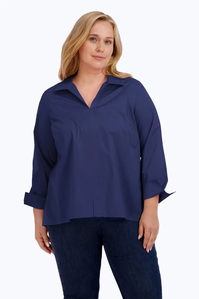 Agnes Plus No Iron Stretch Long Sleeve Popover Shirt - Image 35