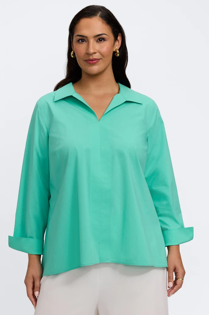 Agnes Plus No Iron Stretch Long Sleeve Popover Shirt - Image 9