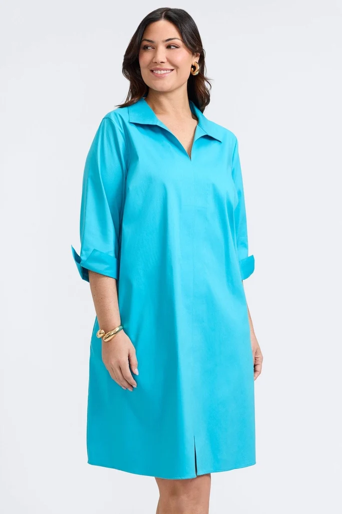 Agnes Plus Stretch Matte Sateen 3/4 Sleeve Dress - Image 18