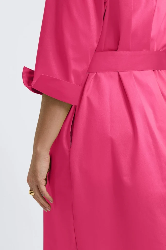 Agnes Plus Stretch Matte Sateen 3/4 Sleeve Dress - Image 4