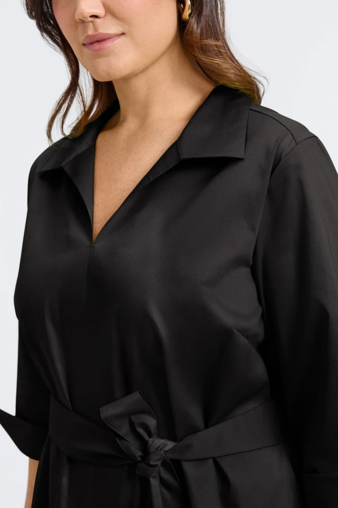 Agnes Plus Stretch Matte Sateen 3/4 Sleeve Dress - Image 8