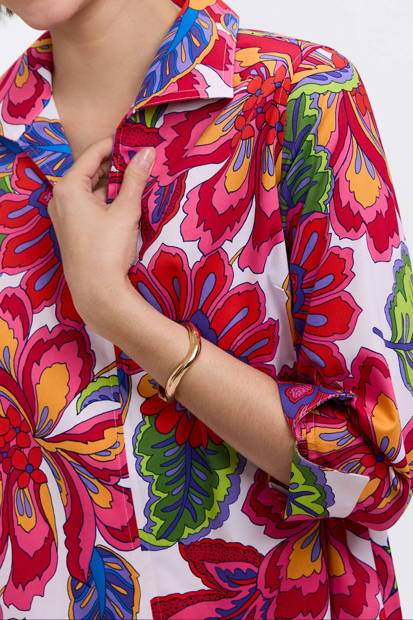 Agnes Plus Paradise Blooms 3/4 Sleeve Shirt - Image 2