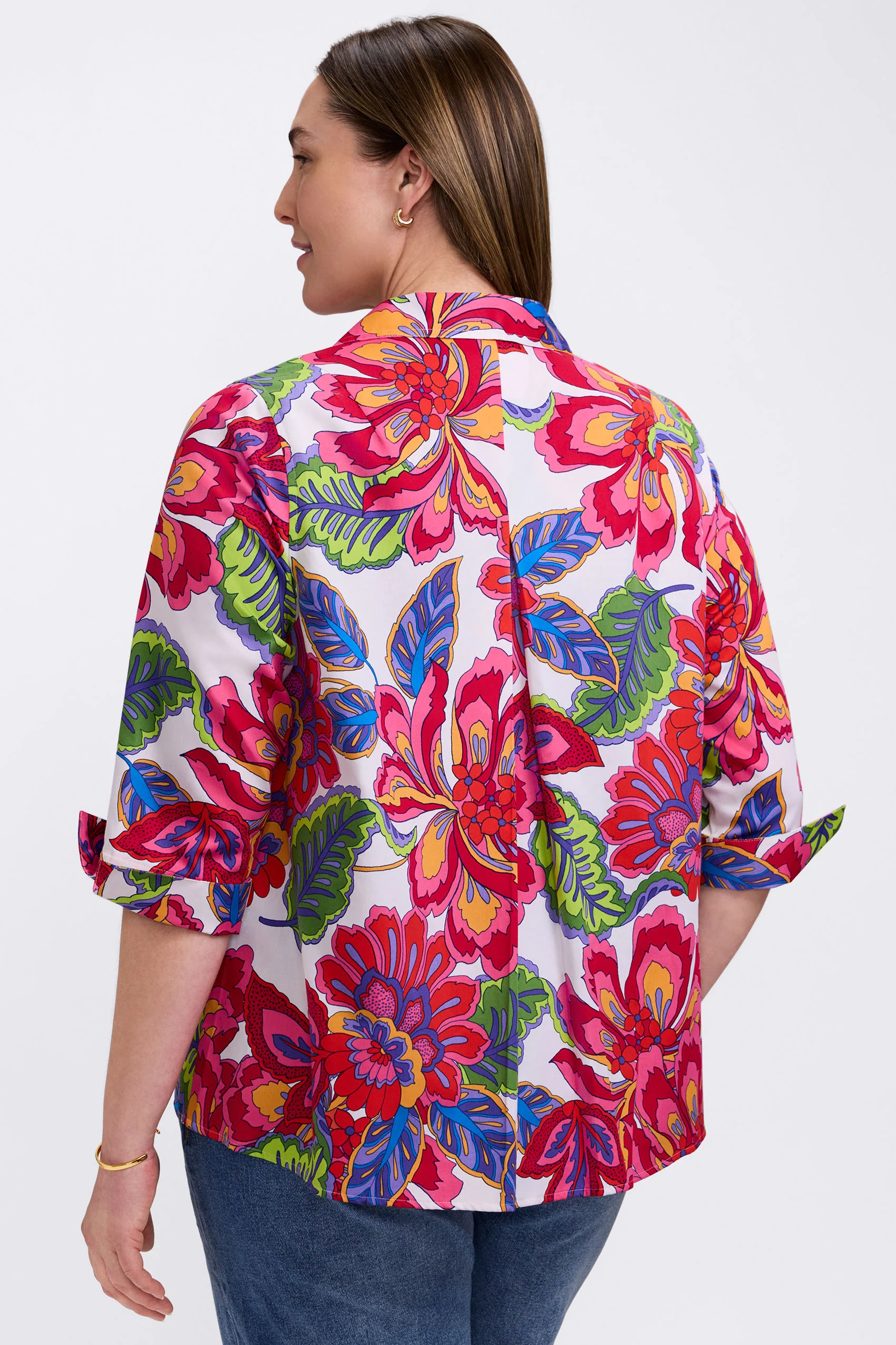 Agnes Plus Paradise Blooms 3/4 Sleeve Shirt - Image 4