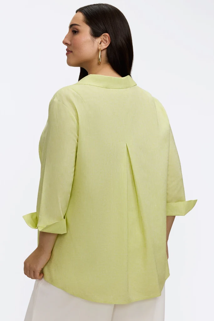 Agnes Plus Solid Linen 3/4 Sleeve Shirt - Image 7