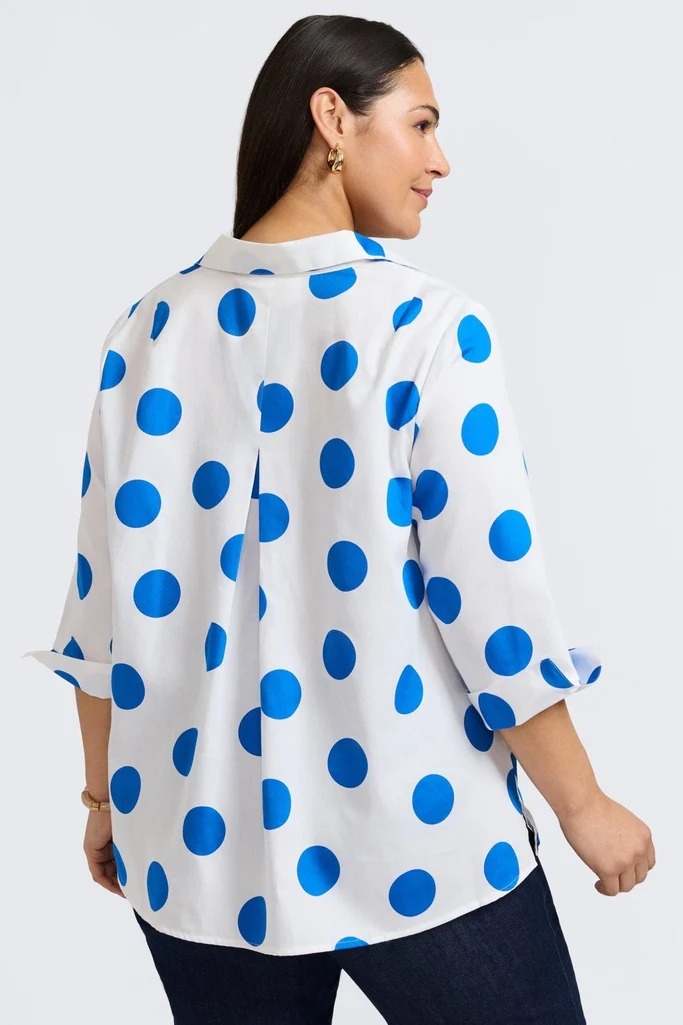 Agnes Plus Springtime Dot 3/4 Sleeve Popover Shirt - Image 16