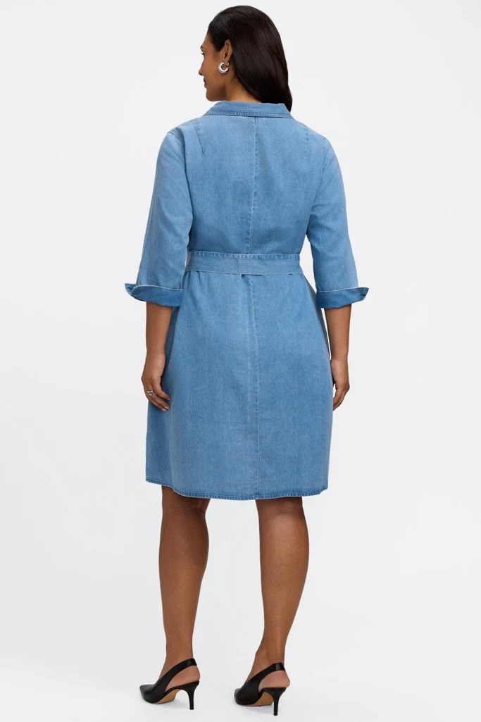 Agnes Plus Tencel® Denim 3/4 Sleeve Dress - Image 10
