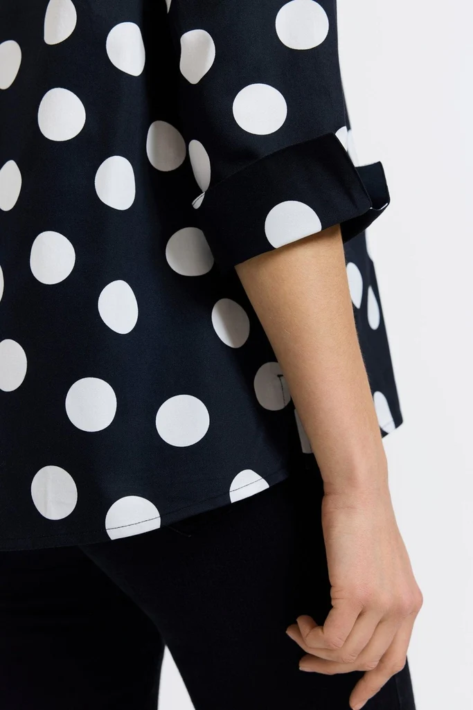 Agnes Polka Dot 3/4 Sleeve Popover Shirt - Image 7