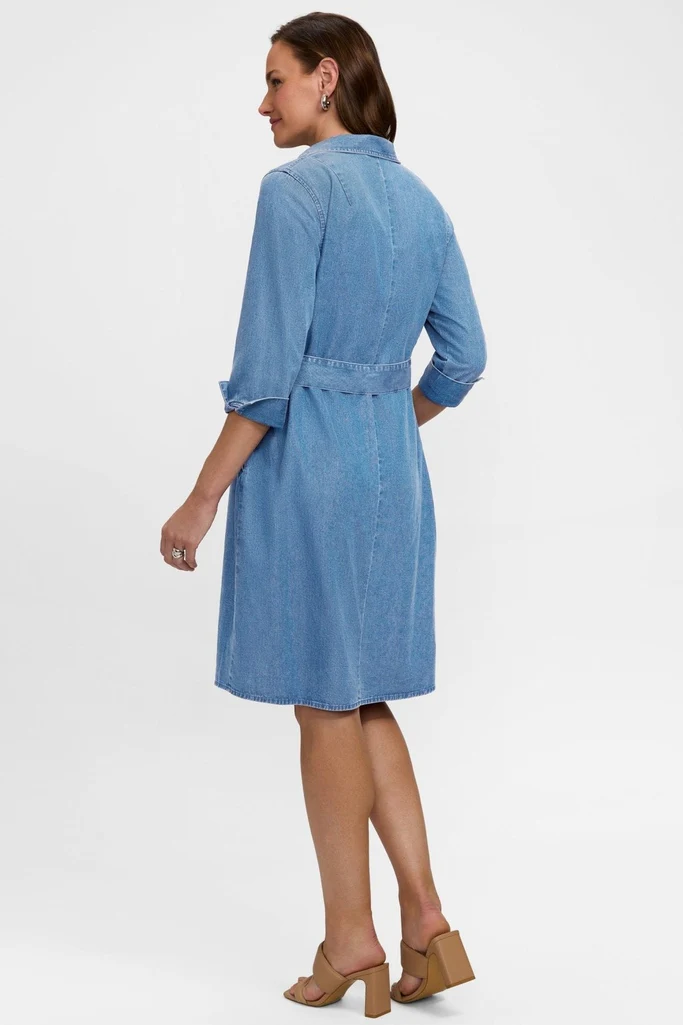 Agnes Tencel® Denim 3/4 Sleeve Dress - Image 5