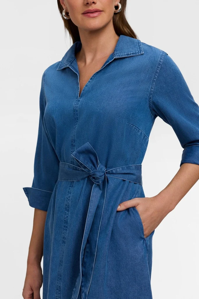 Agnes Tencel® Denim 3/4 Sleeve Dress - Image 8